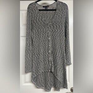 Living Doll Black and White Knit Cardigan